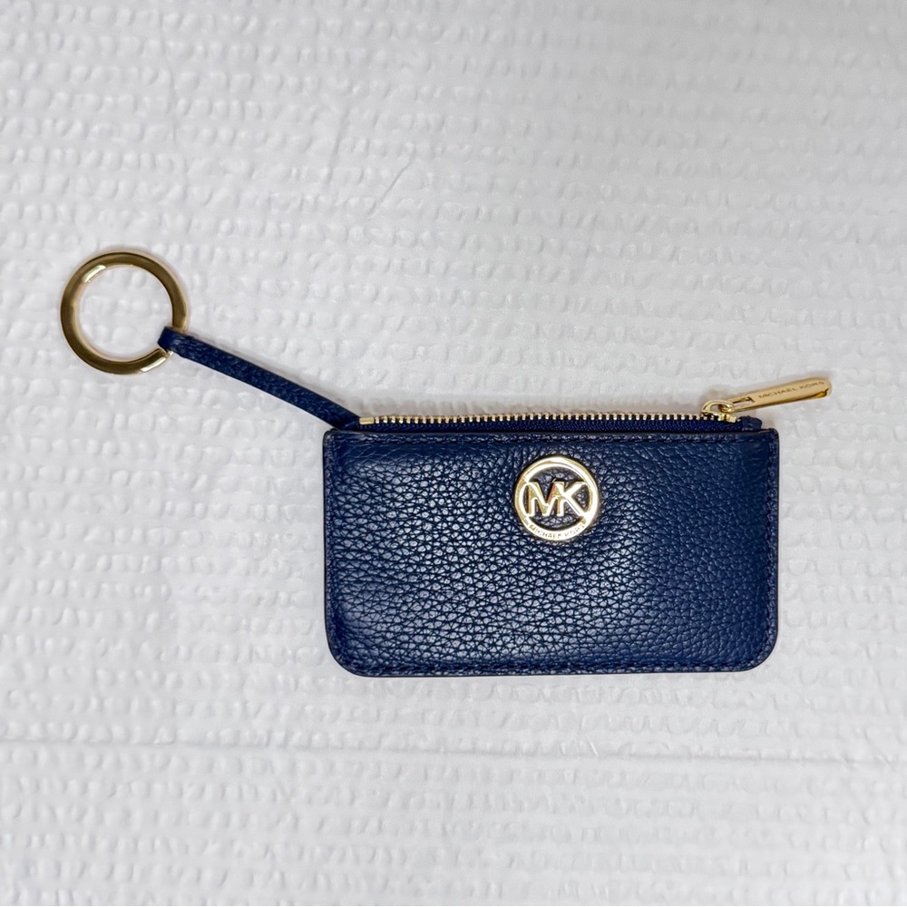 Michael Kors Royal Blue Key Pouch with Gold Logo - Picture 3 of 9